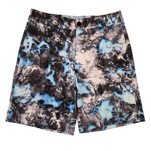 NEW Huk Pursuit Mossy Oak Fracture Board Shorts Gray Blue Camo Men's Size 32 NWT
